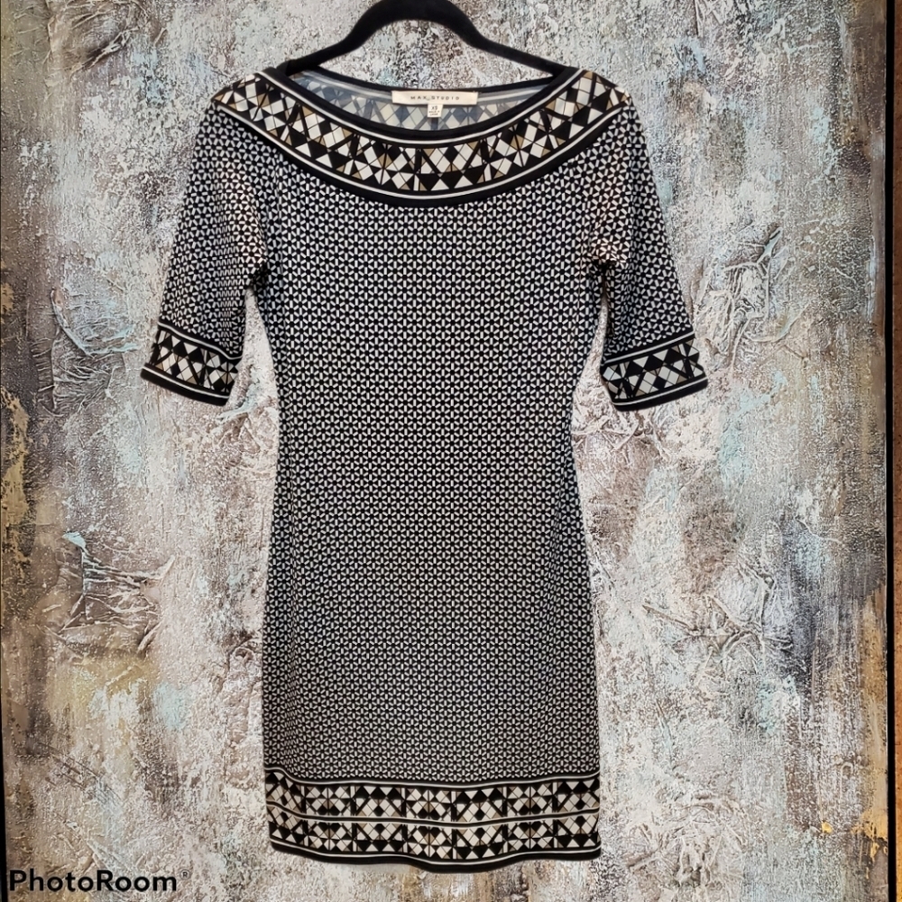 Max Studio Mixed Print Dress